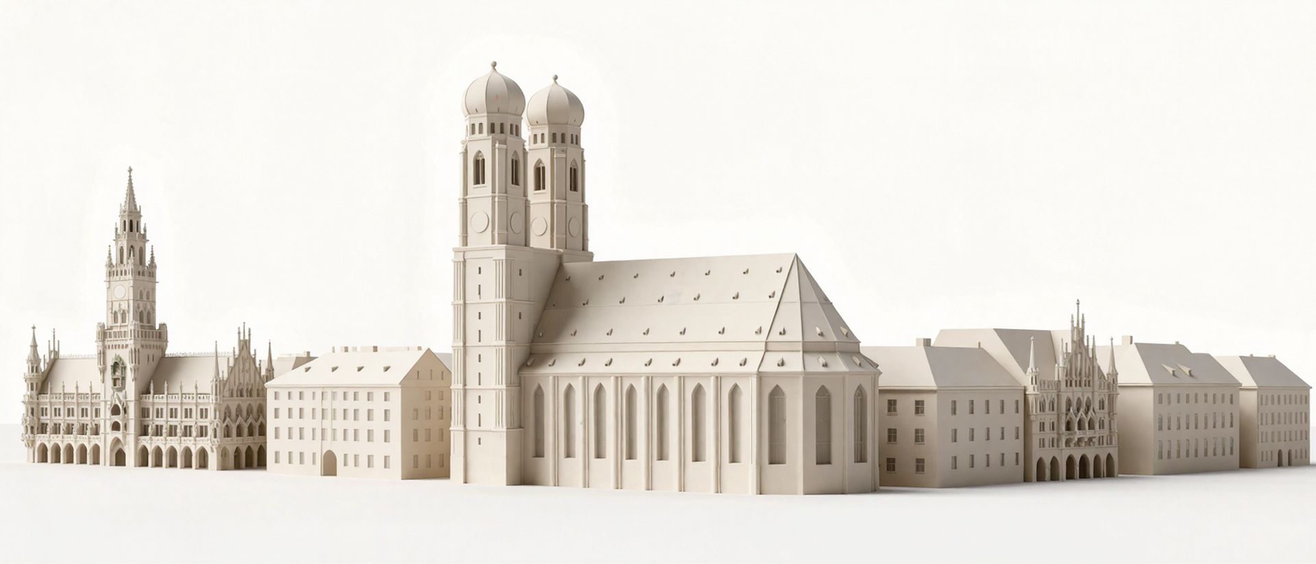 Geförderte Weiterbildung in München — Skyline von München als Architekturmodell